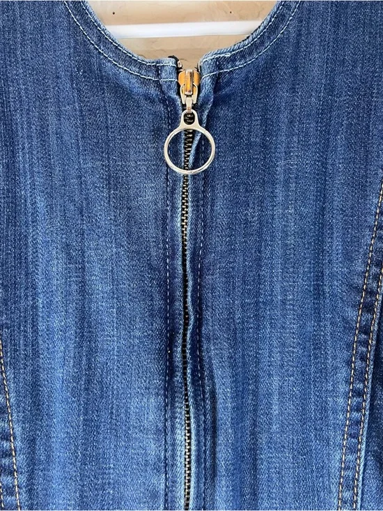 Revice Hollywood Heartthrob Retro Style Denim Flare Jumpsuit in Blue - Picture 7 of 15